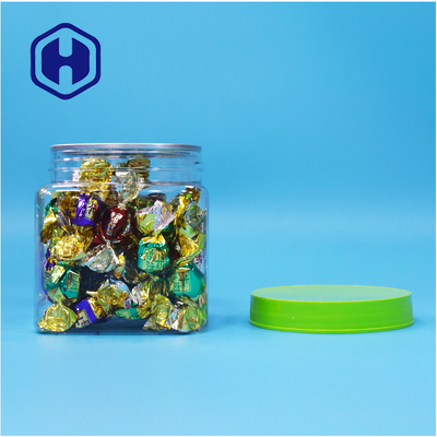 Hava Geçirmez PET Plastik Kare Şeffaf Kavanoz Plastik Vidalı Gıda Şeker Kurabiye Gıda Sınıfı
