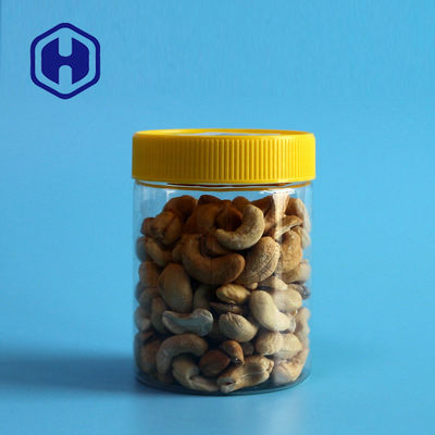 Bpa Free Kuruyemiş Sızdırmaz Plastik Kavanoz 350ml Şeffaf Düz PET Kapaklı Yuvarlak